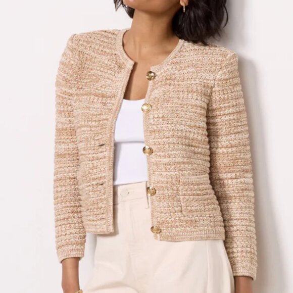 ✨ SALE✨ EUC Ba&sh Guspa Knit Cardigan Beige Cream French Used - Picture 1 of 10